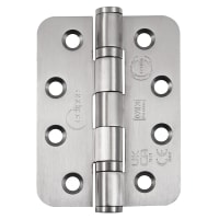 Eclipse Radius Ball Bearing Grade 13 Butt Fire Door Hinge - 102 x 76 x 3mm - Satin Stainless - Pair