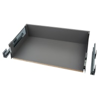 Blum MERIVOBOX BLUMOTION E Height Soft Close Drawer & Smoked Glass - (H) 192 x (D) 450 x (W) 800mm - Orion Grey