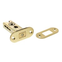 Atlantic Fire-Rated Bolt Through Tubular Bathroom Deadbolt - 65mm Case - 45mm Backset - Radius - Sat Brass