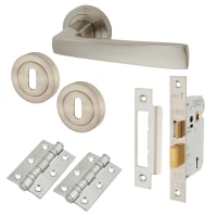 Altro Satin Nickel 3 Lever Sashlock Door Handles on Rose Pack - Ivy Range