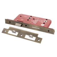Atlantic DIN Bathroom Lock - 88mm Case - 60mm Backset - Square - Antique Brass