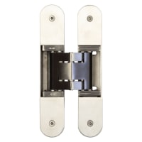 Ghost 3D Fire Rated Concealed FD60 Door Hinge - 160 x 30mm - Satin Stainless Steel