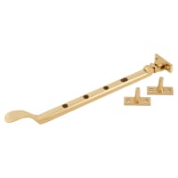Carlisle Brass Victorian Casement Window Stay - 10 Inch/264mm Length - Polished Brass
