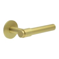 CRES by Frelan Satin Brass Sprung Fire Rated Door Handles on Round Rose - CR-103 Range