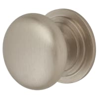 Alexander & Wilks Waltz Round Cabinet Knob on Stepped Rose - 32mm Diameter - Satin Nickel