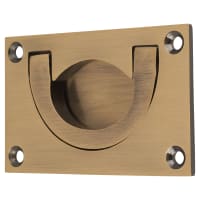 Altro Flush Chest Drawer Cabinet Pull Handle - 75 x 45mm - Antique Brass