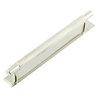 Hoxton Frelan Taplow 18mm Knurled T-Bar Cabinet Pull Handle on Stepped Backplate - 224mm c/c - Polished Nickel