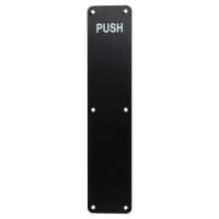 Altro Stainless Steel Finger Plate - Push - 350 x 75 x 1.2mm - Radius - Matt Black