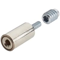 Bramah Rola Wooden Sash Window Stop - 31mm - Polished Nickel - 2 Body + 4 Inserts