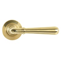 From The Anvil Polished Brass Door Handles on Round Rose - Newbury Range
