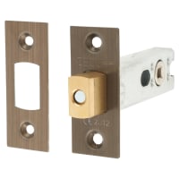 Jedo 5mm Heavy Duty Bolt Through Tubular Bathroom Deadbolt - 76mm Case - 57mm Backset - Square - Dark Bronze