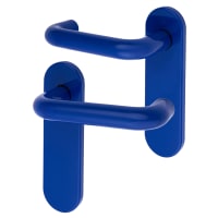 Hoppe AR600/21 Cobalt Blue Nylon Steel Core Safety Latch Door Handles - Paris Range - 165 x 46mm