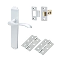 Hampstead Satin Chrome Latch Door Handles Pack - Altea Range