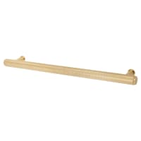 Alexander & Wilks Crispin 15mm Knurled T-Bar Cabinet Pull Handle - 224mm Centres - PVD Satin Brass