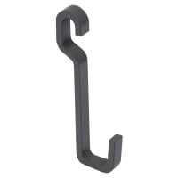 Emuca Titane Kitchen Wall Hanging Profile Hanging Hooks - Anthracite Grey - Pack of 2