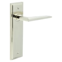 Burlington by Frelan Polished Nickel Fire Rated Latch Door Handles - Mayfair - 200 x 55mm