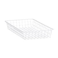 elfa Top Track System - Click In Shallow Wire Basket - 327 x 527 x 85mm - White
