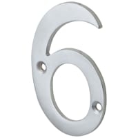 76mm Screw Fix Door Numeral - 6 / 9 - Satin Chrome
