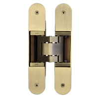 Ghost 3D Fire Rated Concealed FD60 Door Hinge - 160 x 30mm - Antique Brass