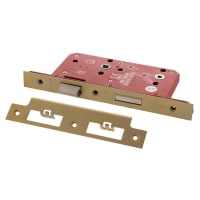 Atlantic DIN Bathroom Lock - 88mm Case - 60mm Backset - Square - Satin Brass