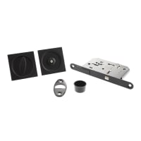 Atlantic Square Flush Privacy Handle Set with Lock - Matt Black