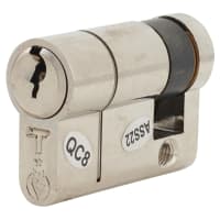 TSS TS007 1 Star 6 Pin 45mm Euro Single Cylinder - 35 + 10mm - Polished Chrome - Keyed to Differ