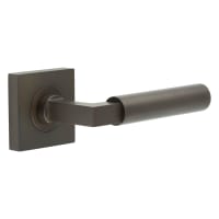 Burlington by Frelan Dark Bronze Fire Rated Door Handles on Square Rose - Westminster Range
