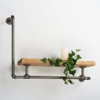 Altro 1/2 Inch L Shaped Pipe Shelf Kit - Grey