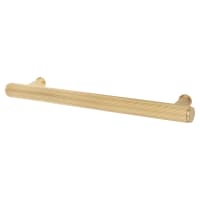 Alexander & Wilks Crispin 15mm Reeded T-Bar Cabinet Pull Handle - 160mm Centres - PVD Satin Brass