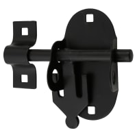 Brenton Upright Oval Gate Padlock Bolt - 100mm Length - Black Japanned