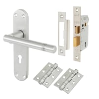 Touchpoint Satin Chrome 3 Lever Sashlock Door Handles Pack - Bologna Range