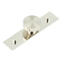 Hoxton by Frelan Murray Round Cabinet Knob on Plain Backplate - 40mm Diameter - Polished Nickel