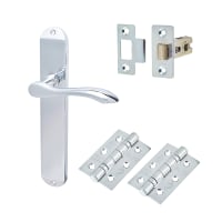 Hampstead Polished Chrome Latch Door Handles Pack - Altea Range
