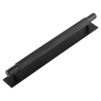 Hoxton by Frelan Taplow 18mm Knurled T-Bar Cabinet Pull Handle on Plain Backplate - 224mm c/c - Black