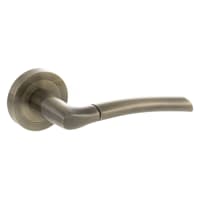 Atlantic Status Indiana Door Handle on Rose - Antique Brass