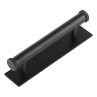 Hoxton by Frelan Wenlock 15mm Knurled T-Bar Cabinet Pull Handle on Plain Backplate - 96mm c/c - Black
