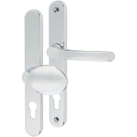 TSS uPVC Offset Multipoint Lever/Pad Door Handle - 92/62mm c/c - Polished Chrome