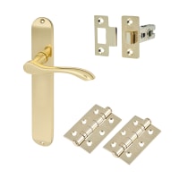 Hampstead Polished Brass Latch Door Handles Pack - Altea Range