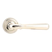 From The Anvil Polished Nickel Door Handles on Round Art Deco Rose - Newbury Range