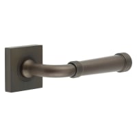 Burlington by Frelan Dark Bronze Fire Rated Door Handles on Square Rose - Highgate Range