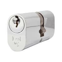 Eurospec 5 Pin 70mm Oval Double Cylinder - 35 + 35mm - Polished Chrome - Keyed Alike
