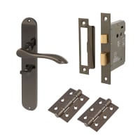 Hampstead Black Nickel Bathroom Lock Door Handles Pack- Altea Range