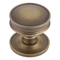 Burlington by Frelan Antique Brass Ringed Mortice Door Knob - 65mm Rose Diameter - Berkeley Range
