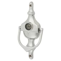 Rutland Frontier Collection Urn Door Knocker With Viewer - Polished Nickel - 164 x 76mm