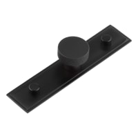 Hoxton by Frelan Wenlock Knurled Round Cabinet Knob on Stepped Backplate - 30mm Diameter - Black