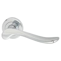 Serozzetta by Carlisle Brass Polished Chrome Scroll Door Handles on Round Rose - Verdun Range