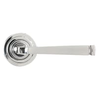 From The Anvil Polished Stainless Steel Door Handles on Round Art Deco Rose - Avon Range