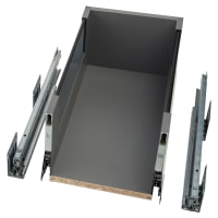 Blum MERIVOBOX BLUMOTION E Height Soft Close Drawer & Smoked Glass - (H) 192 x (D) 450 x (W) 300mm - Orion Grey