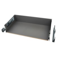 Blum MERIVOBOX BLUMOTION E Height Soft Close Drawer & Smoked Glass - (H) 192 x (D) 450 x (W) 900mm - Orion Grey