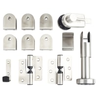 Toilet Cubicle Pack - 12-13mm Panels - Left Hand - 304 Satin Stainless Steel